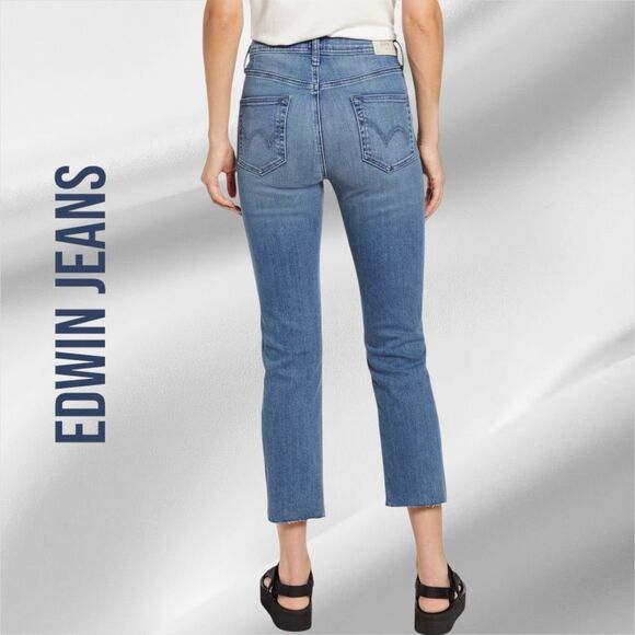 EDWIN ANTHROPOLOGIE Women’s Bree Jeans in the Size 27 in Azure Color - Picture 5 of 10